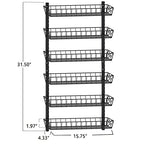 SWOMMOLY Adjustable Wall Mount Spice Rack, 6-Tier Dual-use (Multi-use) Organizer, Black - color: Black, size: 6-Tier