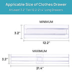 Vtopmart Drawer Dividers Organizers 8 Pack, Adjustable 3.2" High Expandable from 12.2-21.4" Kitchen Drawer Organizer, Clear Plastic Drawers Separators for Clothing, Installed by Double-sided Tape