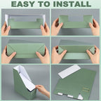 Feifeiya Magazine File Holder Set of 6 Stylish Sturdy Cardboard File Boxes Desk Organizer Beautiful Magazine Holder Rack with Gold Label Holder for Home Office Desktop Bookshelf Classroom(Sage Green) - color: sage green