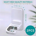 2 Pack Mop Broom Holder for Bathroom Kitchen Office (White)