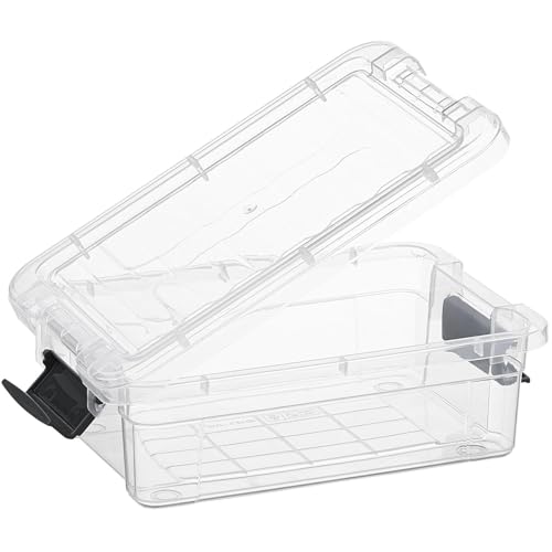Superio Clear Storage Boxes with Lids, 1.27 Quart Plastic Container Bins for Organizing, Stackable Crates, BPA Free, Non Toxic, Odor Free, Organizers for Home, Office and Dorm, 4 Pack - size: 1.27 Qt, style: 4 Pack