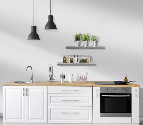 Sorbus Floating Shelves for Wall - 24" Bathroom Shelves, Wall Decor for Bedroom, Kitchen, Living Room, Home Decor & Book Storage - Mounted Floating Shelf with Invisible Brackets (Gray, 3 Pack) - color: Grey, size: 3 Pack