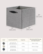 Foldable Fabric Storage Bins Cubes, 13x15x13 Inch Kallax Cubby Bins with Dual Handles, Dim Gray, 4 Pack - color: Dim Gray, size: KALLAX - 4 Pack