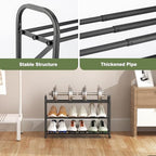 3-Tier Shoe Rack for Closet, 16"-32" Expandable ShoeRackAdjustable for Entryway Closet Doorway SturdyMetal, Black - color: 3 Layers and 3 Tubes