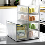 Acrylic Makeup Organizer, Clear Storage Organizer Desktop Stackable Storage Drawers, Plastic Organizer Bins for Makeup, Stationery, Cosmetics, Vanity, Bathroom,Cabinet,Pantry Office Desk (5 Drawers) - style: 5 Drawers