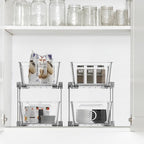 Simple Houseware 2 Tier Basket Drawer Cabinet Pull-Out Organizer, 2 Pack, Clear - size: 2-Pack
