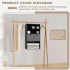 Hanging Closet Organizer 4 Shelves, 2 Drawers Closet Organization and Storage, 6 Compartments Wardrobe Clothes Organizer, Dark Gray