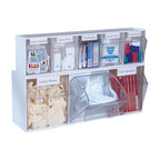 Deflecto Interlocking Tilt Bin, 6 Bin Unit, Clear and White, 23-5/8” x 4-1/2” x 3-5/8” (20603OP) - style: 6 Bins
