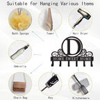 Metal Letter D Key Holder for Wall, Monogram Coat Rack Wall Mount, Key Hooks Perfect for Bathroom, Living Room, Kitchen, Office Ideal Wedding, Anniversary, Housewarming Gift (D) - style: D