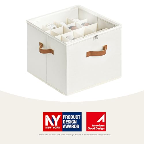 StorageWorks Shoe Organizer for Closet, Shoe Storage Cubby Containers with Adjustable Dividers and Clear Cover, Fits up to 16 Pairs, Foldable Shoe Storage Box for Closet, Entryway, Beige - color: Beige, size: Medium