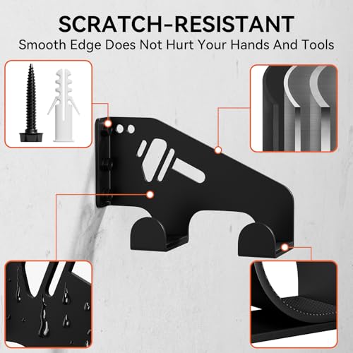 XZHXFX Chainsaw Hanger Wall Mount - Heavy Duty Chainsaw Holder for Garage Organization, Storage Shed Organizer, Chainsaw Rack with Protective Pad, Garage Tools, 1 Pack - color: Black 1 Pack