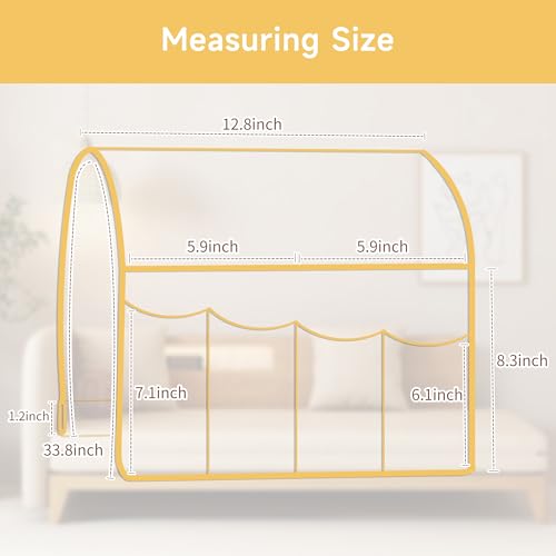 MEHIDFY Sofa Armrest Caddy, Waterproof Bedside Storage Organizer, Non Slip Armchair Pockets, Remote Control Holder for Couch, Handy Pouches with 6 Pockets for TV Remote, Phone, Magazine(White) - color: A-White