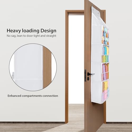 Univivi Hanging Yarn Storage Organizer with 5 Zipper Closure Compartments, Large Capacity Knitting Organizer Storage, Over the Door Hanging Yarn Holder for Knitting Needles,Crochet Hooks (Clear White) - color: Clear White, size: 5 Tiers