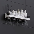2-Pack Shower Caddy, Adhesive Shower Shelves with Soap Holder and 2 Razor hooks, No Drilling Shower Racks, Used for Bathroom and Kitchen - color: 2pcs Grey+Soap Holder