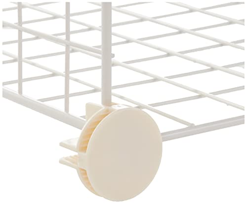 Amazon Basics 6 Cube Wire Grid Storage Organizer, Stackable Storage Cubes, Modular Closet Organizer Shelves, 14.6" D x 30.3" W x 44.8" H, White - color: White