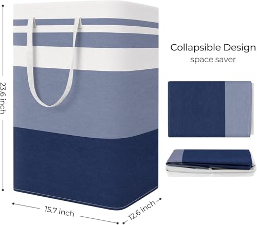 StorageRight Laundry Basket Hamper Large Collapsible Laundry Hamper with Easy Carry Handles，Freestanding Clothes Hampers for Laundry, Bedroom, Dorm, Clothes, Towels, 75L, Gradient Blue - color: Gradient Blue, size: 75L