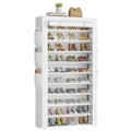 OYREL Shoe Rack 10Tier Large Capacity 50-56Pairs Beautiful Tall Shoe Shelf Free Standing Storage Cabinet Entryway Closet - size: 10Tier White