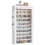 OYREL Shoe Rack 10Tier Large Capacity 50-56Pairs Beautiful Tall Shoe Shelf Free Standing Storage Cabinet Entryway Closet - size: 10Tier White