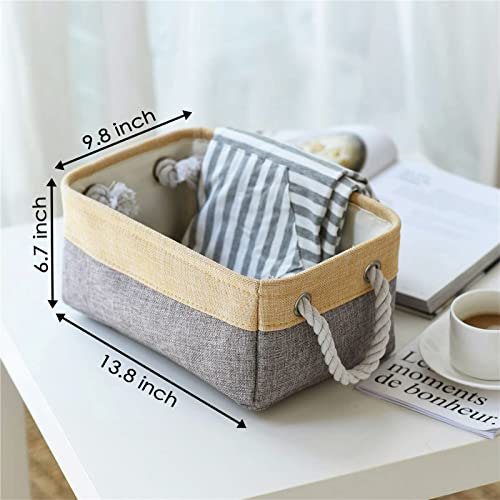 TheWarmHome Storage Bins for Organizing,Sturdy Storage Basket, Decorative Foldable Storage Baskets for Shelves Closet Toy (Gold&Grey Medium - 3 Pack 13.8L×9.8W×6.7H inch) - color: Gold&Grey, size: 3PCS/Medium -13.8Lx9.8Wx6.7H