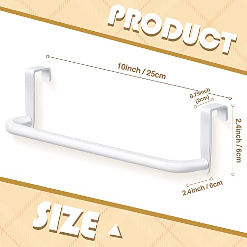 2 Pieces Metal Towel Bar Kitchen Cabinet Steel Towel Rack Bar for Hanging on Inside or Outside of Doors, Home Kitchen Bathroom(White) - color: White