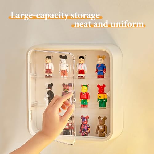 Clear Display Case for Figures, Acrylic Wall Mounted or Desktop Doll Storage Box Organizer Shelf Display for Collectibles Action Figure Blind Box Figures, Dustproof Figure Display Case