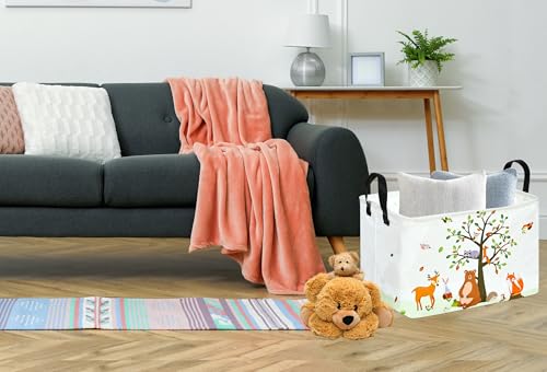 Rec Animals Print Box Hamper Storage Basket Collapsible Organizer Bin Gift Shelf Baskets for Home and Kitchen Storage - color: Bear tree
