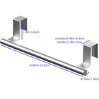 Over Cabinet Towel Bar 9" Kitchen Towel Rack - Silver, Stainless Steel Towel Holder for Cabinet - 1 Pack - color: Brushed Finish - 1 Pack