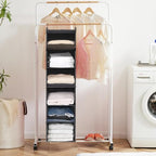 MAX Houser 6 Tier Shelf Hanging Closet Organizer, Closet Hanging Shelf with 2 Sturdy Hooks for Storage,2 Pack, Foldable (Grey) - color: Grey-2