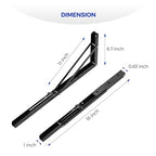 Ravinte 2 Pack 18 Inch Folding Shelf Brackets – Matte Black, Heavy Duty Collapsible Brackets for Tables and Benches – Space-Saving Design - size: 18 Inch