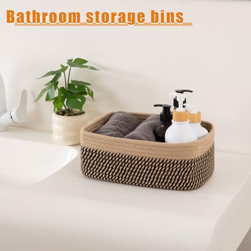OIAHOMY 4 Pack Storage Baskets for Organizing, Small Bins for Shelves, Cute Decorative Storage Bins, Organizer Baskets for Gifts Empty, 11.8''Lx7.8''Wx4.7''H,Black/Yellow - color: Black/Yellow, size: 11.8"*7.8"*4.7"
