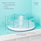 YouCopia Crazy Susan Lazy Susan Organizer, 6 BPA-Free Removable Clear Bins with Handles, Rotating Storage Turntable for Kitchen Cabinet, Pantry and Bathroom Organization,White - size: 6 Bins