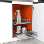 VEVOR 2 Tier 17"Wx21.2"Dx15.2"H Pull Out Cabinet Organizer, Heavy Duty Slide Out Pantry Shelves, Steel Roll Out Drawers, Sliding Drawer Storage for Home, 18.5"Wx22.5"Dx19"H Install Size for Cabinet - size: 17"Wx21.2"Dx15.2"H