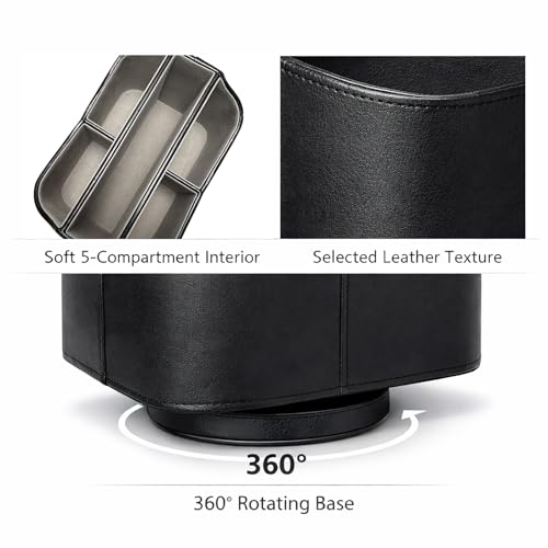 UnionBasic Rotating Desk Organizer, 360 Desk Spinning Caddy, Desktop TV Guide/Mail/Media/Remote Controller Holder Organizer,Black - color: Black