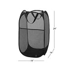 Larpur Popup Mesh Laundry Basket, Collapsible and Portable Clothes Washing Laundry Hamper with Reinforced Carry Handle (Black) - color: Black