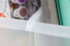 IRIS USA Plastic Book Bin Magazine Holder, 8-Pack, Vertical Standing Connecting Container Box for Office Dorm Study Homework Binder Notebook File Craft Stationery Supplies Organizer Caddy, Clear - style: Clear L - 8 Pack
