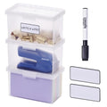 Bostitch Konnect Storage Containers with Lids, Office Organizer, Clear Plastic Box, Stackable for Index Cards, Labels, 1 Qt, 3 Pack - size: 3-Pack