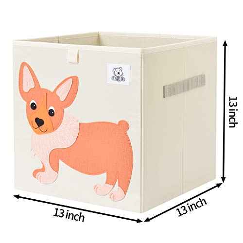 CLCROBD Foldable Animal Cube Storage Bins Fabric Toy Box/Chest/Organizer for Toddler/Kids Nursery, Playroom, 13 inch (Dog) - color: Dog