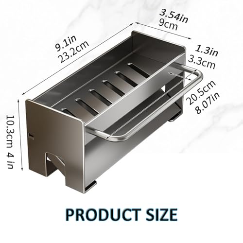 Kitchen Sink Caddy Organizer,Sponge Holder for Kitchen Sink with Drain Board,Stainless Steel - color: Black