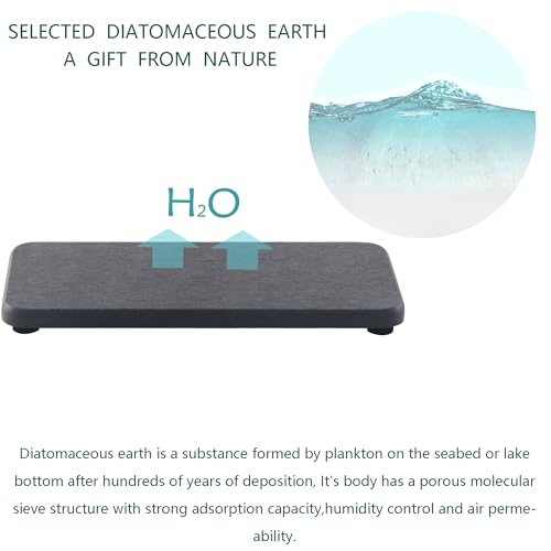 NiuYichee 2 Pcs Water Absorbing Stone Trays, Kitchen/Bathroom Sink Soap Dish, Diatomite Tray Used for Hand Soap & Cosmetic Bottles in The Modern Home, 3.5" W x 7.1" L, Dark Gray - color: Dark Gray, size: 7.1" x 3.54"