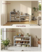 VASAGLE Shoe Rack for Closet, Stackable Shoe Organizer Shelf for Entryway, 3 Tiers, 11.7 x 32.3 x 21.3 Inches, White ULBS061WZ01S - size: 3 Tiers (32.3"W)