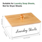 Acrylic Laundry Sheet Holder with Bamboo Lid, Laundry Detergent Sheet Container/Holder/Dispenser, laundry Room Organization and Storage