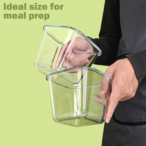 Glass Soup Containers with Lids 32oz - Borosilicate Glass Storage Containers 4 Cup, Freezer to Microwave Safe, Airtight Leak Proof, Square Meal Prep Containers for Lunch Travel- 4 Pack - color: Multicolor