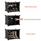 HOMIDEC Shoe Rack, 8 Tier Shoe Storage Cabinet 32 Pair Plastic Shoe Shelves Organizer for Closet Hallway Bedroom Entryway - color: Black, style: 2 by 8