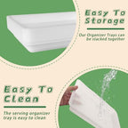 12 Pack Plastic Art Trays,Activity Tray Organizer Serving Tray,Serving Organizer Tray for Kids,School,Home,Painting,Beads,DIY Projects(White) - color: White