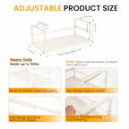 CINPIUK Expandable Under Shelf Storage Basket, Slide-in Storage Rack Under Cabinet Add-on Storage Baskets Heavy Duty Carbon Steel Hanging Organizer for Kitchen Pantry Laundry Bathroom, 1 Pack