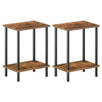 HOOBRO End Tables Set of 2 and Wire Cube Storage Organizer, Small Side Table,9-Cube Shelves, Modular Shelves with Metal Grid, DIY Closet Cabinet BF09BZP201-BF09CW01