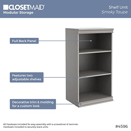 ClosetMaid Modular Storage Shelf Unit with 3-Shelves, Taupe - color: Taupe