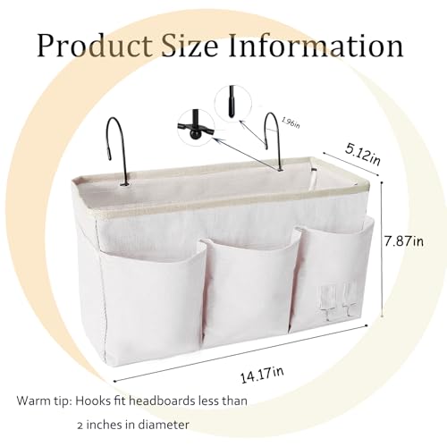 Bedside Caddy, Bedside Hanging Storage Organizer forBunk and Hospital Beds,College Dorm Bed，Can be Placed Glasses Books Mobile Phones (White 2)… - color: 2pcs White