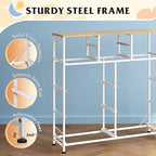 WLIVE Fabric Dresser for Bedroom with 10 Drawers, Chest of Drawers with Side Pockets and Hooks, Sturdy Metal Frame, Drawers Organizer Unit for Living Room, Hallway, Cream White - color: Cream White