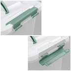Saedy 6 Quart Clear Plastic Multipurpose Lidded Storage Container Box Bin with Handle, 2-Pack - color: Green